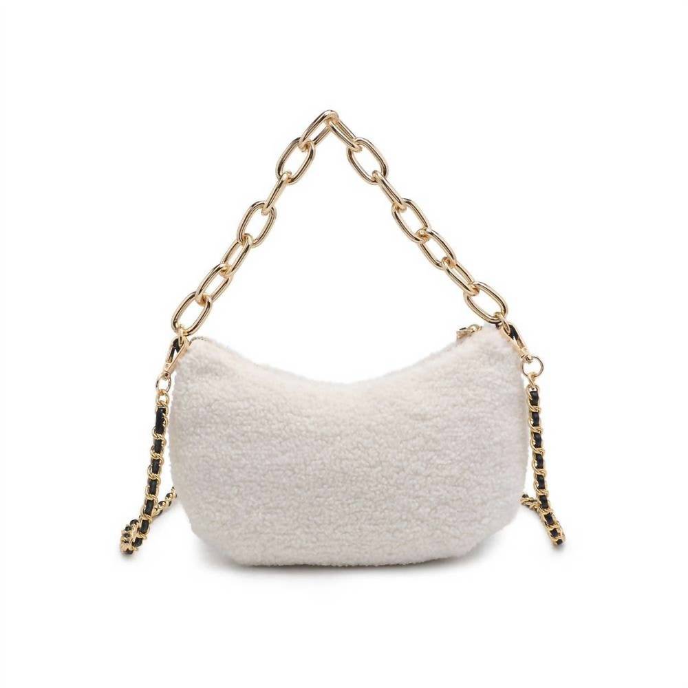 NEW URBAN EXPRESSIONS sherpa crossbody bag in white - Picture 5 of 8